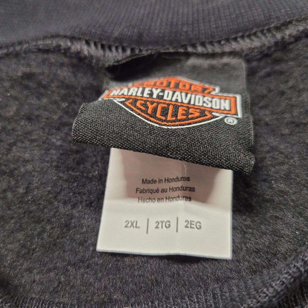 Harley Davidson Sweatshirt Mens 2XL Black Logo Crewneck Pullover Wisconsin Biker - Picture 6 of 10